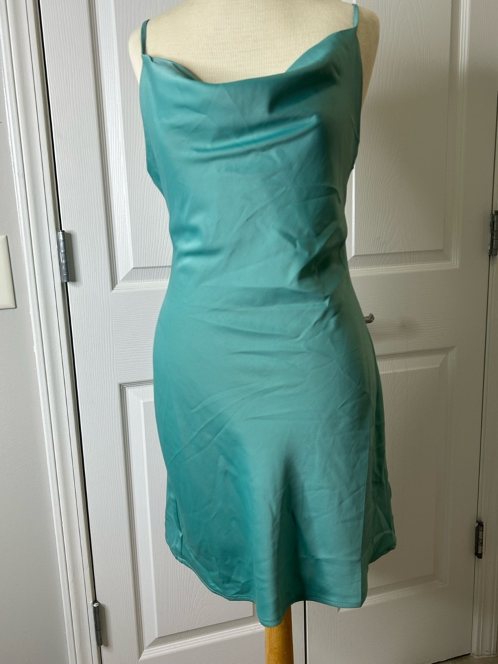 Urban Outfitters Satin Slip Dress Green Size S – Adjustable Straps
